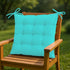 Lot de 4 Galettes de chaise 40 x 40 cm -  Bleu Caraïbes - Deco-arts.fr