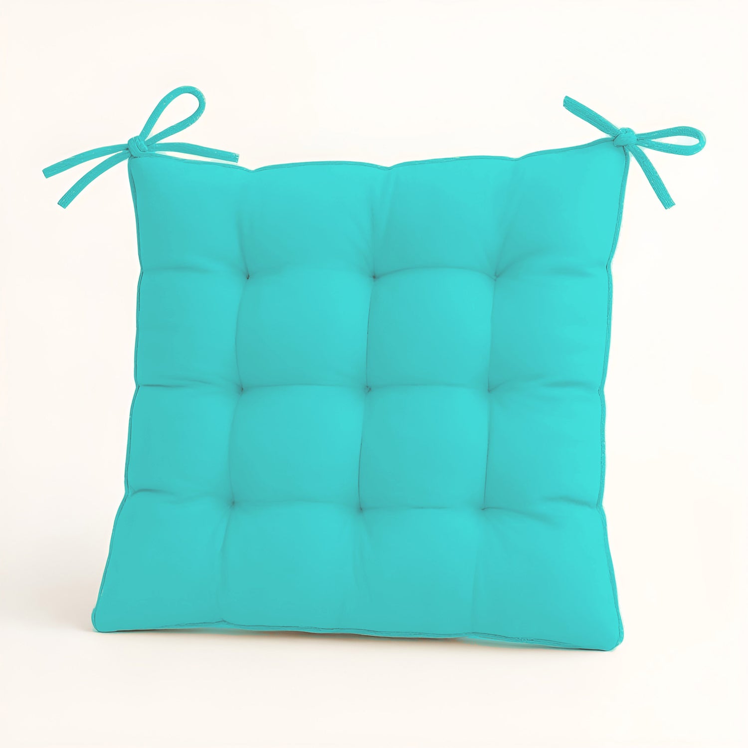 Lot de 4 Galettes de chaise 40 x 40 cm -  Bleu Caraïbes - Deco-arts.fr
