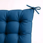 Set of 4 40x40 cm blue petroleum chair cushions with ties, suitable for indoor and outdoor use.