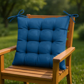 Lot de 4 Galettes de chaise 40 x 40 cm - Bleu petrole - Deco-arts.fr