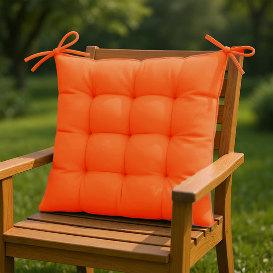 Lot de 4 Galettes de chaise 40 x 40 cm - Orange - Deco-arts.fr
