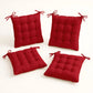 Lot de 4 Galettes de chaise 40 x 40 cm - Rouge piment - Deco-arts.fr