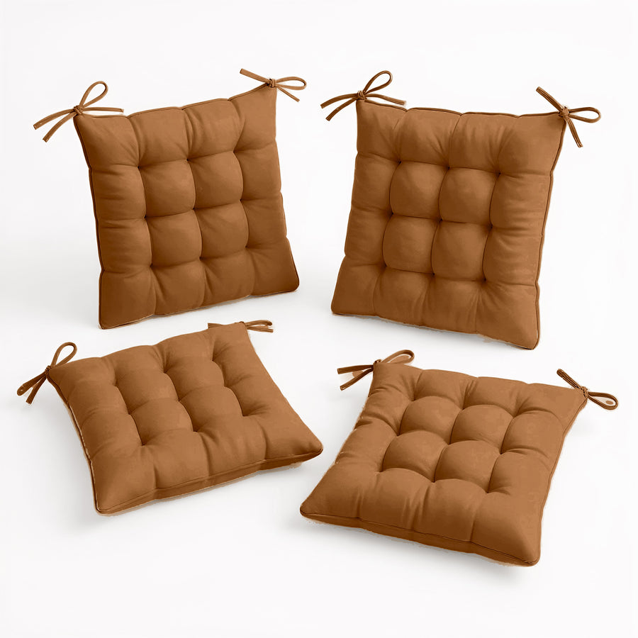 Lote de 4 Cojines para Silla 40x40 Óxido, tejido anti-UV e hidrófugo