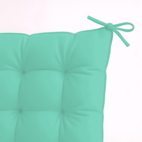 Lot de 4 galettes de chaise vert menthe 40x40cm, déperlantes avec attaches, pour intérieur et extérieur, de Deco-arts.fr