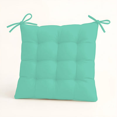 Coussin pour fauteuils et canapés Deco-arts.fr, lot de 4 galettes de chaise 40x40 cm vert menthe, déperlantes avec attaches, intérieur et extérieur