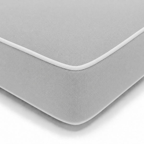 Colchoneta Premium para Tumbona 190x60 Gris Claro - Grueso 10cm & Reposacabezas (Funda Extraíble)