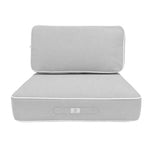 Ensemble Coussins Premium 50x50 Gris Clair - Épais 12cm & Finition Passepoil