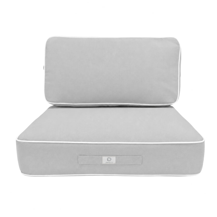 Ensemble Coussins Premium 50x50 Gris Clair, garnissage en mousse haute densité