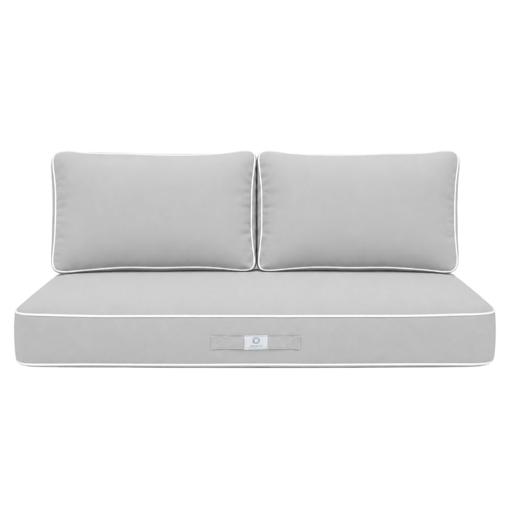 Conjunto de Cojines Premium 120x60 Gris Claro, funda desenfundable