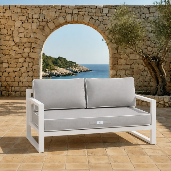 Ensemble Coussins Premium 100x50 Gris Clair - 1 Assise + 2 Dossiers (Épais 12cm & Passepoil)