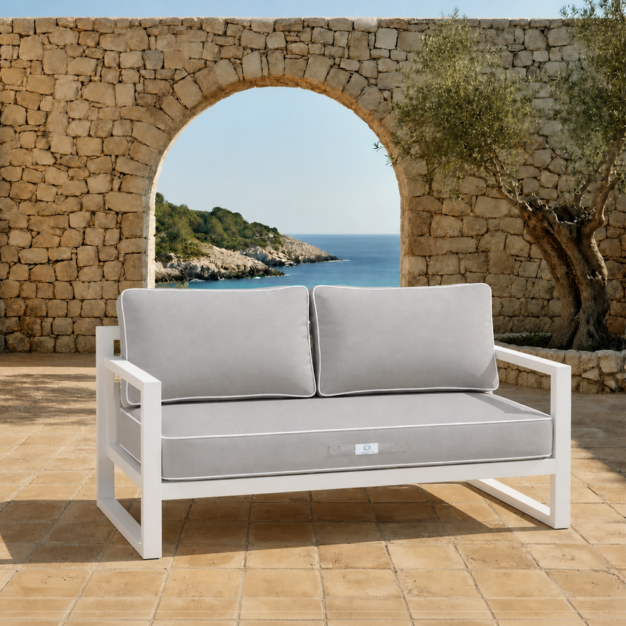 Ensemble Coussins Premium 100x50 Gris Clair - 1 Assise + 2 Dossiers (Épais 12cm & Passepoil)