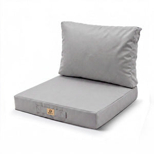 Ensemble Coussins Salon Jardin 50x60 Gris Galet - Largeur 60cm (Assise + Dossier)