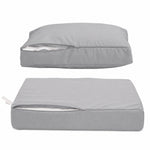 Ensemble Coussins Salon Jardin 50x50 Gris Galet - Déhoussable & Anti-UV (Assise + Dossier)
