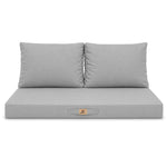 Conjunto de Cojines para Salón de Jardín 100x50 Gris Guijarro - Con Funda Extraíble & Anti-UV (1 Asiento + 2 Respaldos)