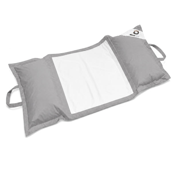 Puf Flotante para Piscina XXL 170x90 Gris Guijarro - Colchoneta de Hamaca con Perlas (Confort Adulto)