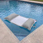 Puf Flotante para Piscina XXL 170x90 Gris Guijarro - Colchoneta de Hamaca con Perlas (Confort Adulto)