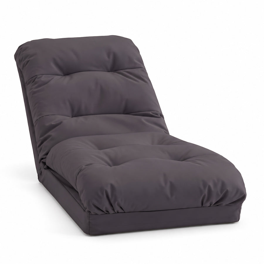 Sillón de Suelo Convertible Gris Oscuro - 3 en 1 (Cama 210x60) & Respaldo Regulable