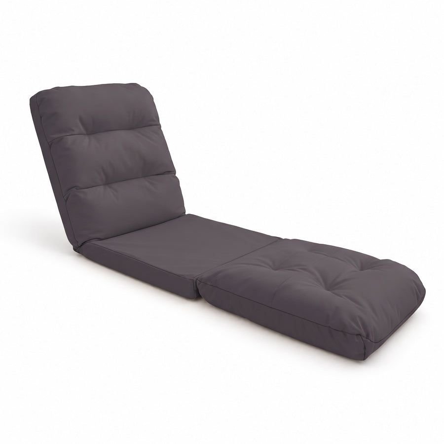 Sillón de Suelo Convertible Gris Oscuro - 3 en 1 (Cama 210x60) & Respaldo Regulable