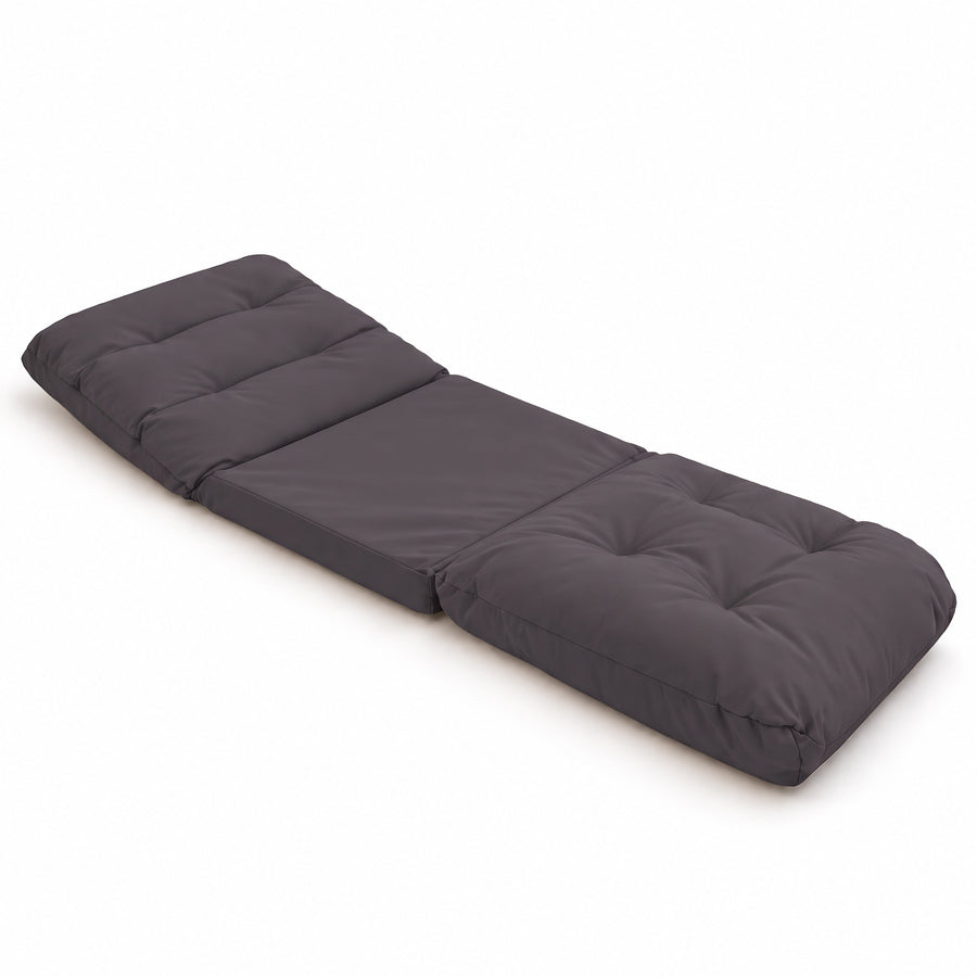 Sillón de Suelo Convertible Gris Oscuro - 3 en 1 (Cama 210x60) & Respaldo Regulable