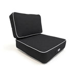 Ensemble Coussins Premium 50x50 Gris Foncé - Épais 12cm & Finition Passepoil