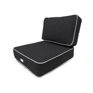 Ensemble Coussins Premium 50x50 Gris Foncé - Épais 12cm & Finition Passepoil