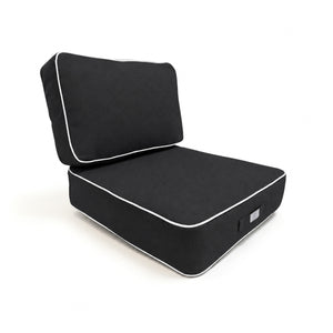 Conjunto de Cojines Premium 60x60 Gris Oscuro - Grueso 12cm & Acabado con Ribete