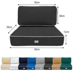 Ensemble Coussins Premium 50x50 Gris Foncé - Épais 12cm & Finition Passepoil
