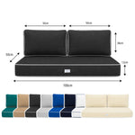 Ensemble Coussins Premium 100x50 Gris Foncé - 1 Assise + 2 Dossiers (Épais 12cm & Passepoil)