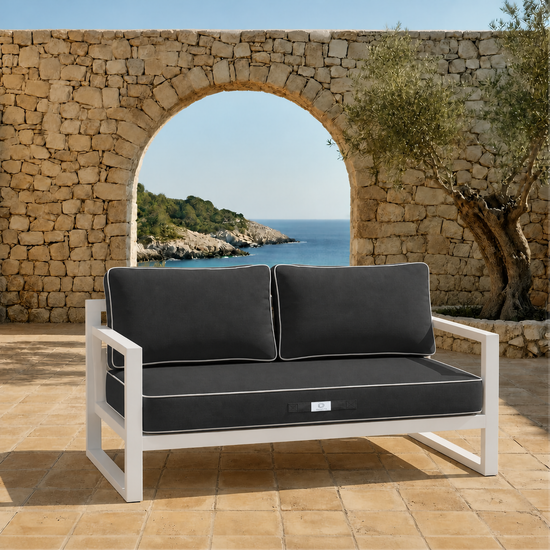 Ensemble Coussins Premium 100x50 Gris Foncé - 1 Assise + 2 Dossiers (Épais 12cm & Passepoil)