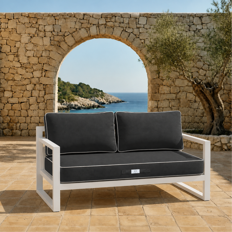 Ensemble Coussins Premium 100x50 Gris Foncé - 1 Assise + 2 Dossiers (Épais 12cm & Passepoil)