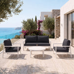 Ensemble Coussins Salon Jardin 50x50 Gris Carbone - Déhoussable & Anti-UV (Assise + Dossier)