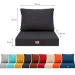 Ensemble Coussins Salon Jardin 50x50 Gris Carbone - Déhoussable & Anti-UV (Assise + Dossier)