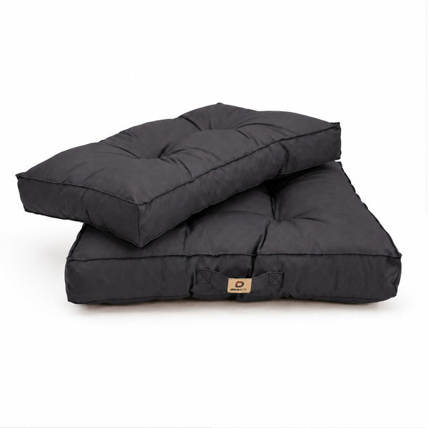 Conjunto de Cojines Acolchados 50x50 Gris Carbón - Grueso 15cm & Mullido (Asiento + Respaldo)