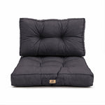 Conjunto de Cojines Acolchados 50x50 Gris Carbón - Grueso 15cm & Mullido (Asiento + Respaldo)
