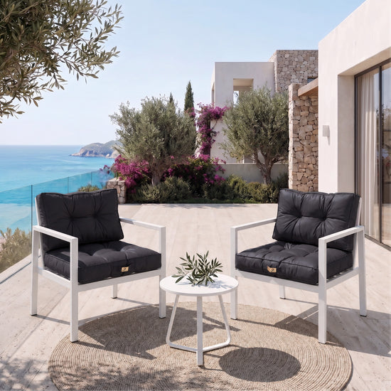 Ensemble Coussins Capitonné 50x50 Gris Carbone - Épais 15cm & Moelleux (Assise + Dossier)