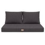 Conjunto de Cojines para Salón de Jardín 100x50 Gris Carbón - Con Funda Extraíble & Anti-UV (1 Asiento + 2 Respaldos)