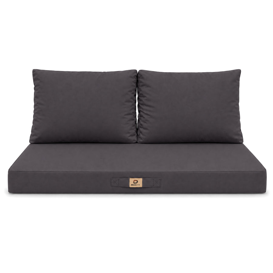 Conjunto de Cojines para Salón de Jardín 120x60 Gris Carbón, relleno de espuma de alta densidad