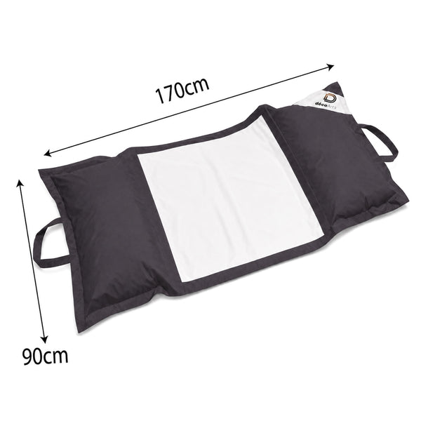 Puf Flotante para Piscina XXL 170x90 Gris Carbón - Colchoneta de Hamaca con Perlas (Confort Adulto)