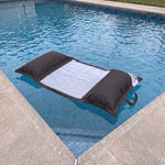 Puf Flotante para Piscina XXL 170x90 Gris Carbón - Colchoneta de Hamaca con Perlas (Confort Adulto)