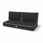 Ensemble Coussins Premium 100x50 Gris Foncé - 1 Assise + 2 Dossiers (Épais 12cm & Passepoil)