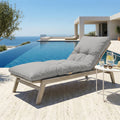 Colchoneta para Tumbona 185x55 Gris Guijarro - Grueso 12cm & Impermeable