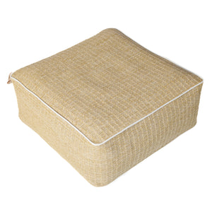 Puf Hinchable de Exterior Cuadrado 58cm - Efecto Rafia e Impermeable