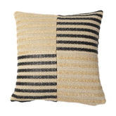 Housse de coussin effet raphia - Bi-colore à rayures - Carré - 45x45cm - Deco-arts.fr
