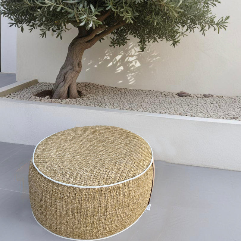 Pouf Gonflable Extérieur Rond 53cm - Efecto Rafia e Impermeable