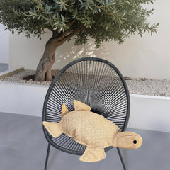 Cojín efecto rafia - Forma de tortuga - 60x20cm