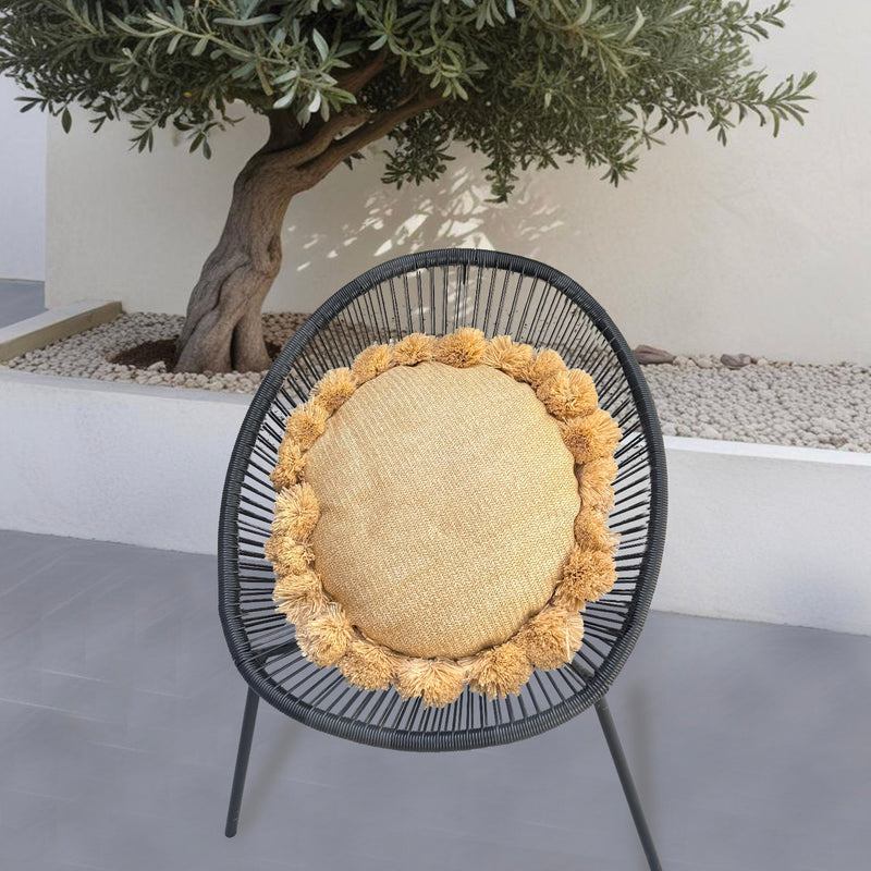 Cojín Sol Efecto Rafia 50x15 cm - Déco Bohème (Relleno y Resistente)