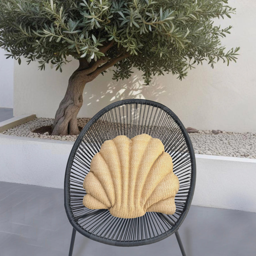 Coussin Coquillage Effet Raphia 45x45 cm - vue principale