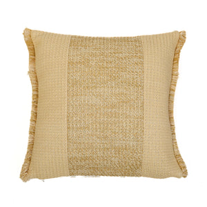 Housse de Coussin Effet Raphia À Bande 45x45 - (Housse Seule - Déco Bohème)