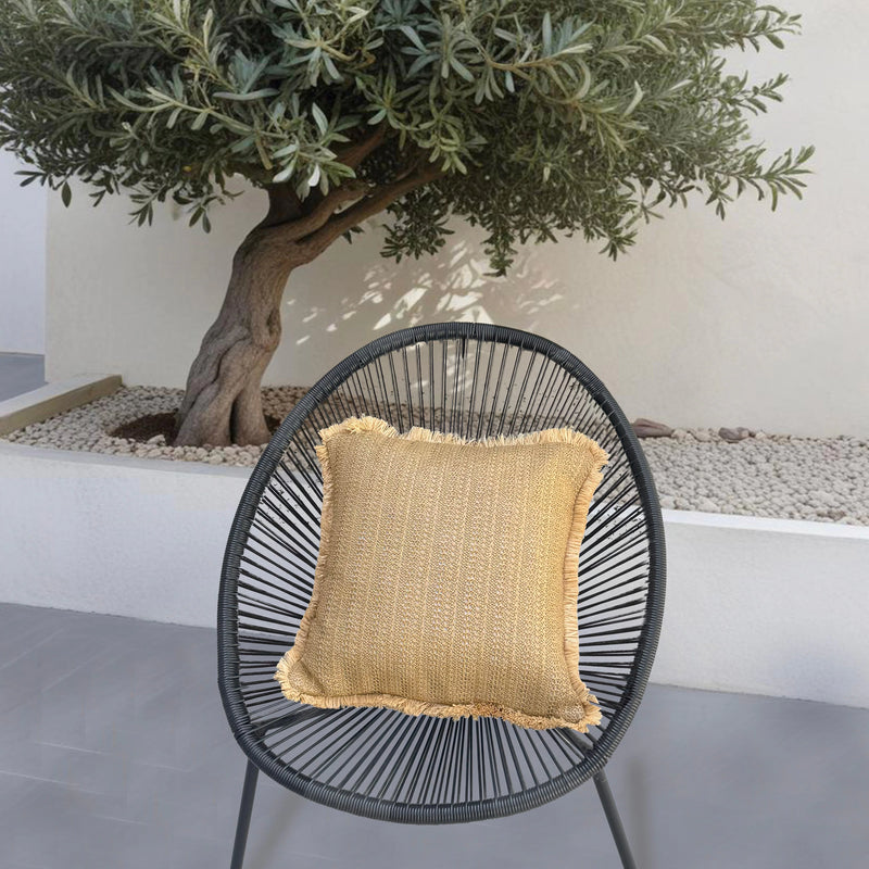 Funda de Cojín Efecto Rafia Liso 45x45 - (Housse Seule - Déco Bohème)