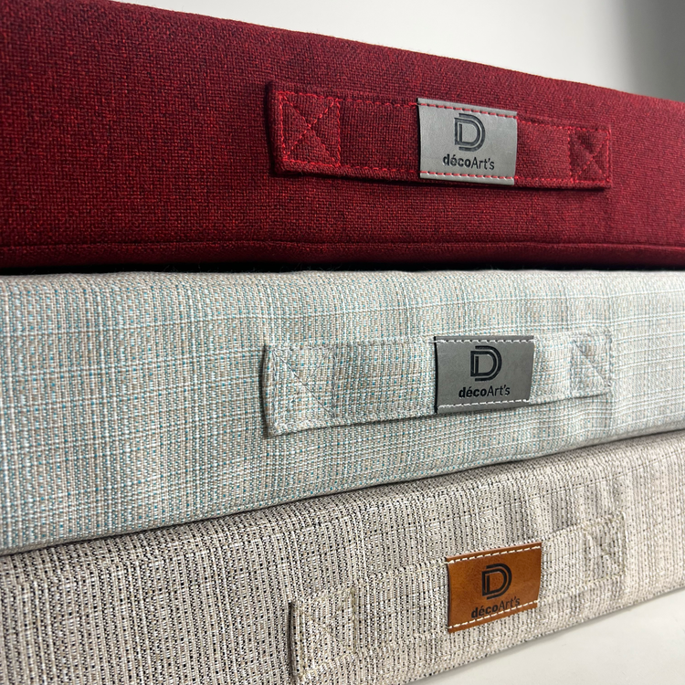 Coussins pour salon de jardin déhoussable 60x60cm Rouge bordeaux - Deco-arts.fr